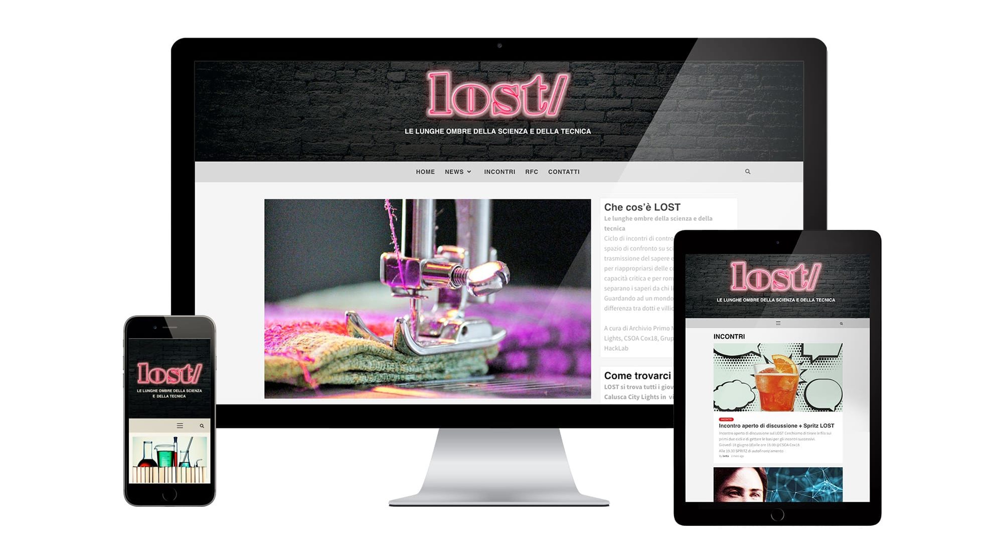 LOST website shown on desktop and mobile devices